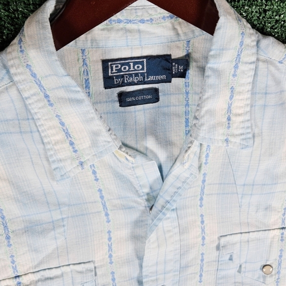 Vintage Polo By Ralph Lauren Pearl Snap Western Shirt / Mens Size Medium - Picture 7 of 9